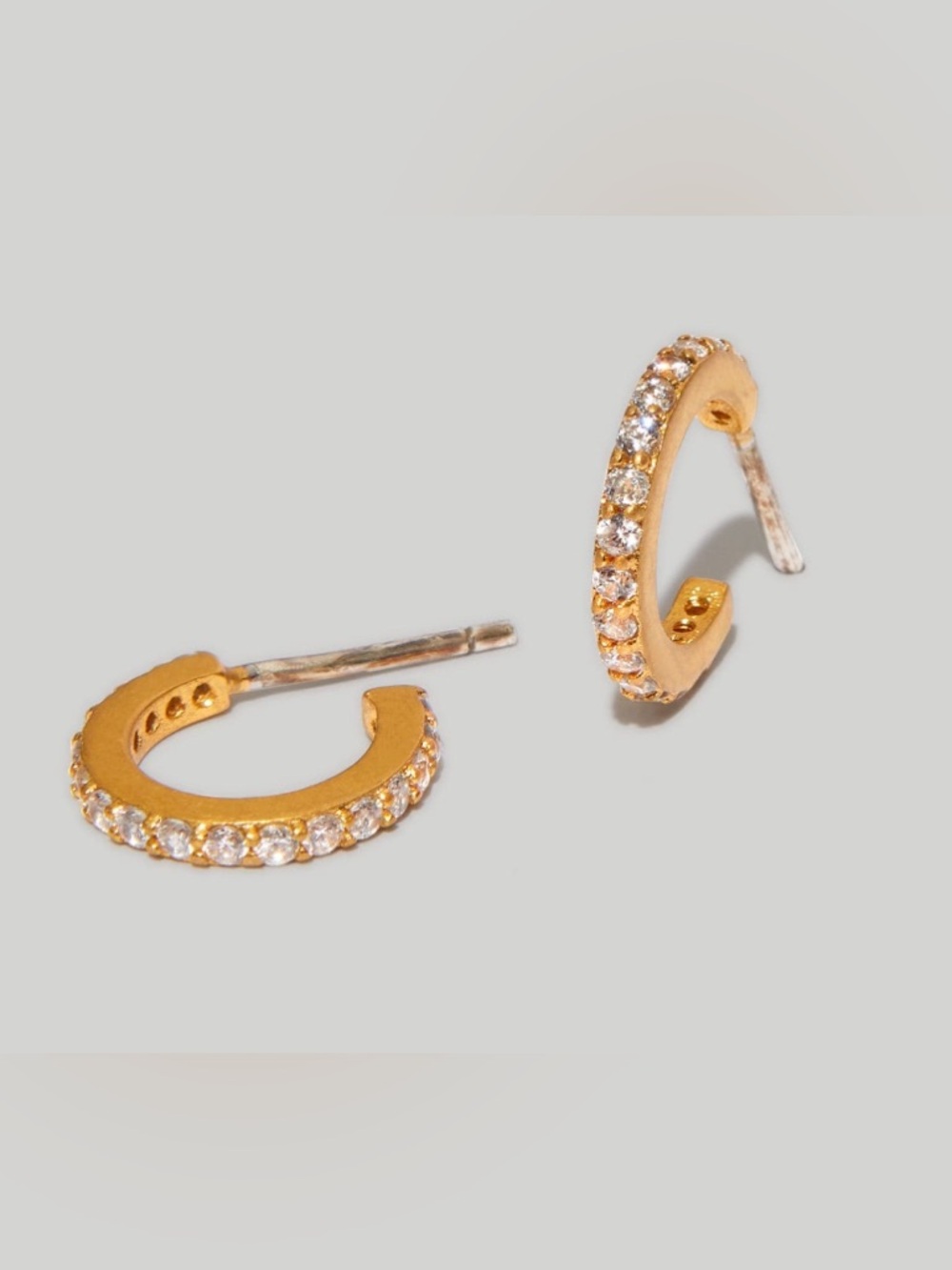 NWT MADEWELL Sparkle Pave Huggie Mini Hoop Earrings